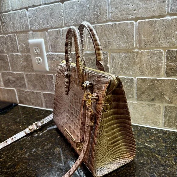 Brahmin Handbag/Purse, Pristine Melbourne, Metallic Silver - Picture 5 of 13